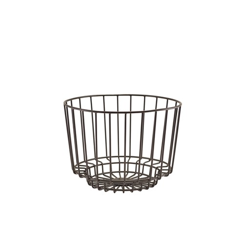 STEEL DISPLAY BASKET, 25CM HG , 18CM THICKNESS, BLACK