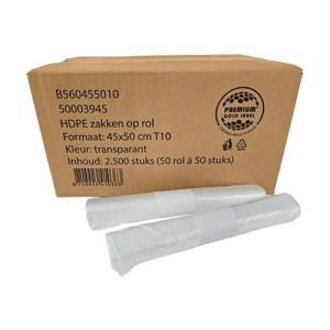 Afvalzakken 2500 stuks afm. 45x50cm.