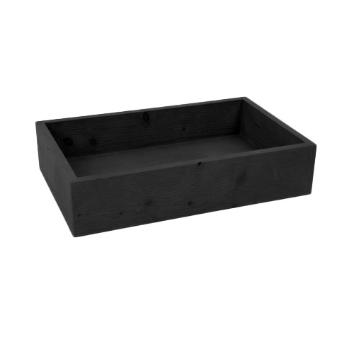 Broodbak hout kleur zwart gn 1/1-16cm. diep afm. 53x32,5x16cm. 