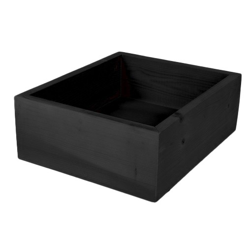 Broodbak hout kleur zwart gn 1/2-16cm. diep afm. 32,5x26,5x16cm. 