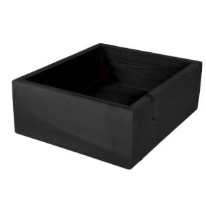 BREAD BAKER, WOODEN, BLACK, GN 1/2-16CM. DEEP DIMENSIONS: 32.5X26.5X16CM. "FOOD SAFE" - OLD LOOK