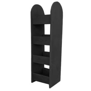 Condimenten standaard hout 4-hoog afm. 17,5x16x60cm. "food safe" - zwart