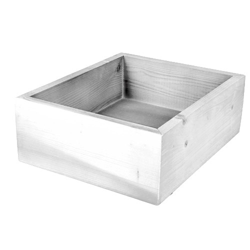 BROTBEHÄLTER HOLZ GN 1/2-16CM. TIEFE ABMESSUNGEN 32,5X26,5X16CM. "LEBENSMITTELECHT" - OLD LOOK FARBE WEISS