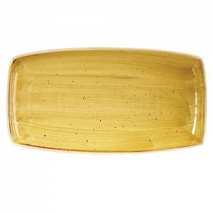 Bord rechthoekig kleur Mustard Seed Yellow afm. 35x18,5cm. Churchill Stonecast