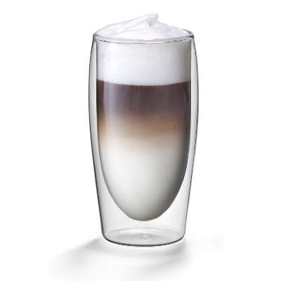 CAFFÉ LATTE GLAS INH. 35CL. Z/OOR DUBBELWANDIG MODEL FLAME