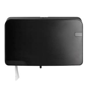 Mini-Jumbo-Toilettenpapierspender, 2 Rollen, 180 Stück, Schwarz