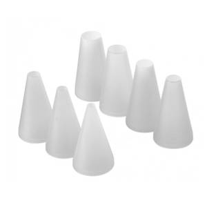 7-piece smooth nozzle set, diameter 3-16 cm, white plastic