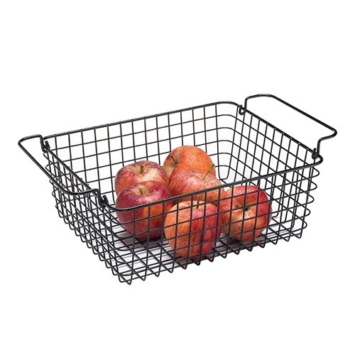 Draadmand 1/2GN hoogte 12cm. zwart gecoat metaal