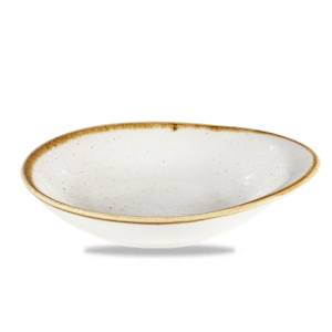 Plateau ovale, coloris blanc orge, dimensions 19,2 cm. Churchill Stonecast