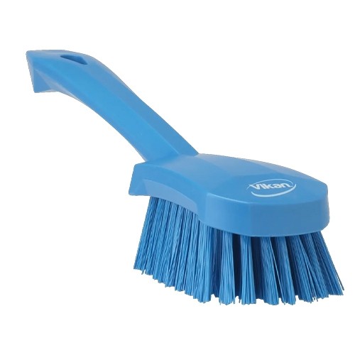 Afwasborstel 27cm. met korte steel blauw Vikan