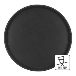 Bierdienblad rond diam. 36cm. anti-slip glasfiber zwart