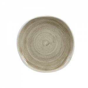 Bord plat organic Stonecast Patina diam. 26,4cm. kleur Antique Taupe Churchill