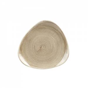 DREIECKIGE PLATTE AUS STEINGUSS, PATINAGRÖSSE. 19,2 cm. FARBE ANTIKES TAUPE CHURCHILL