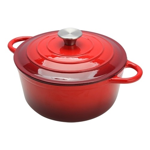 Braadpan diam. 32cm. inh. 8 liter Gietijzer rood