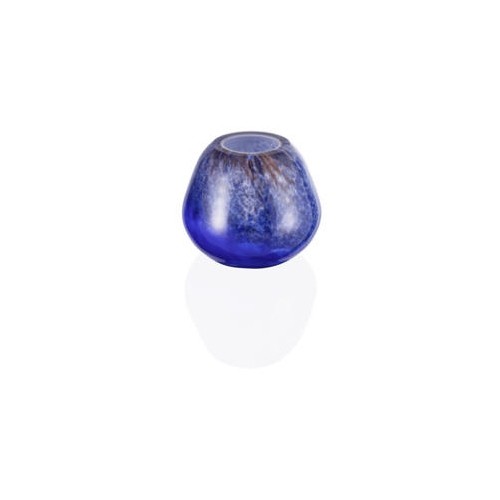 Porte-bougie chauffe-plat, diamètre 15 cm, hauteur 13 cm. Verre bleu Fusion .