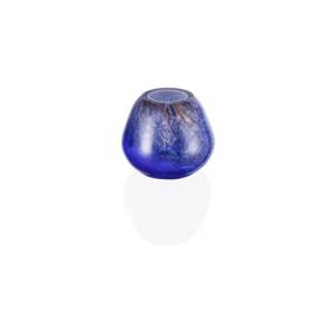 Porte-bougie chauffe-plat, diamètre 15 cm, hauteur 13 cm. Verre bleu Fusion .