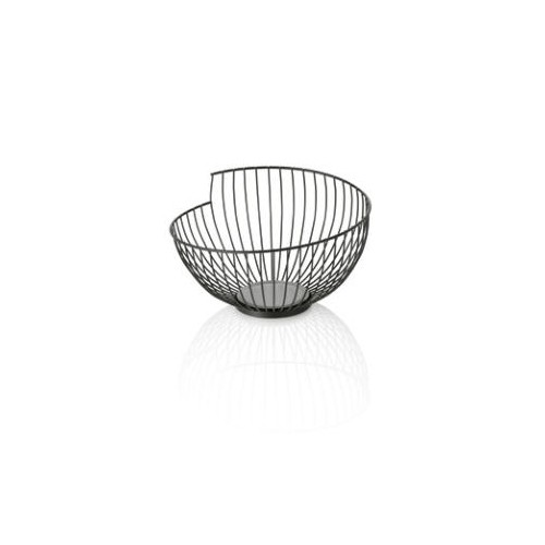 Buffetkorf afm. 28x28xh16,5cm. zwart gepoedercoat metaal