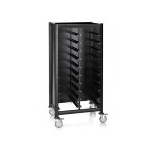 Regaalwagen voor 20 dienbladen 1/1GN afm. 60x80x165cm. zwart aluminium