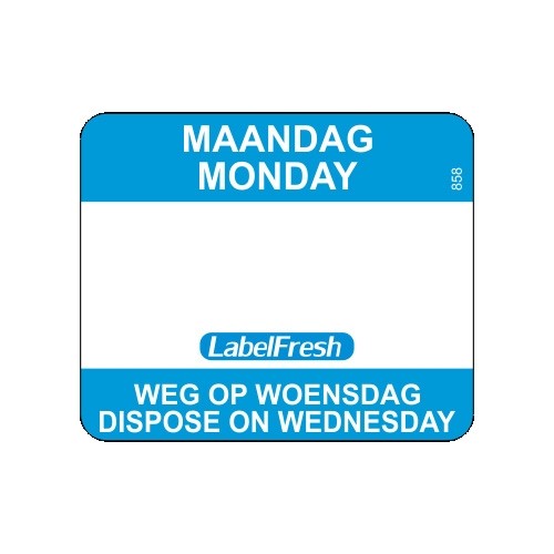 LabelFresh Easy - 500 labels - maandag/monday -  weg op