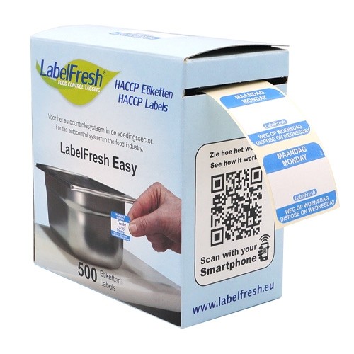 LabelFresh Easy - 500 labels - maandag/monday -  weg op