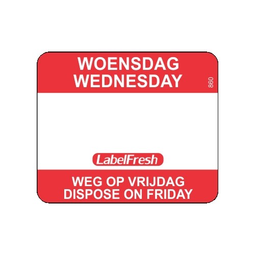 LabelFresh Easy - 500 labels - woensdag/wednesday - weg op