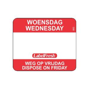LabelFresh Easy - 500 labels - woensdag/wednesday - weg op