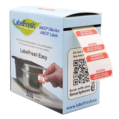 LabelFresh Easy - 500 labels - woensdag/wednesday - weg op