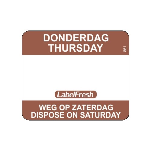 LabelFresh Easy - 500 labels - donderdag/thursday - weg op