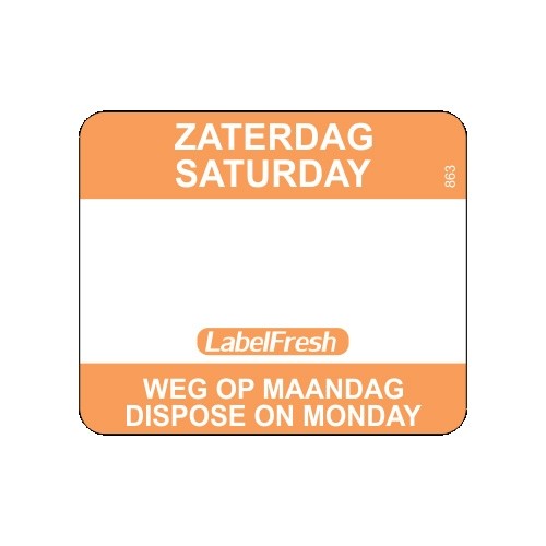 LabelFresh Easy - 500 labels - zaterdag/saturday - weg op