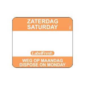LabelFresh Easy - 500 labels - zaterdag/saturday - weg op