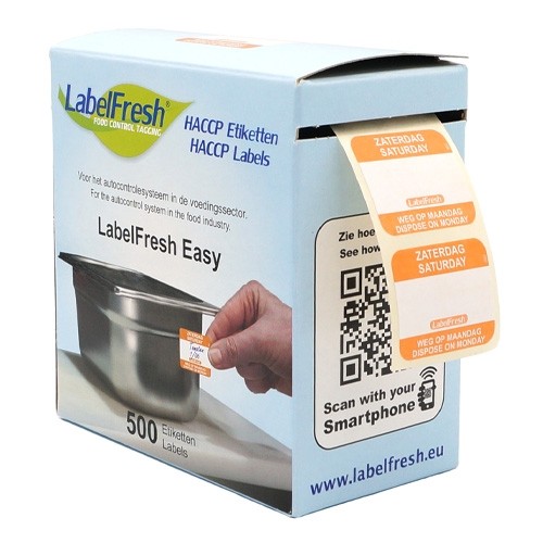 LabelFresh Easy - 500 labels - zaterdag/saturday - weg op