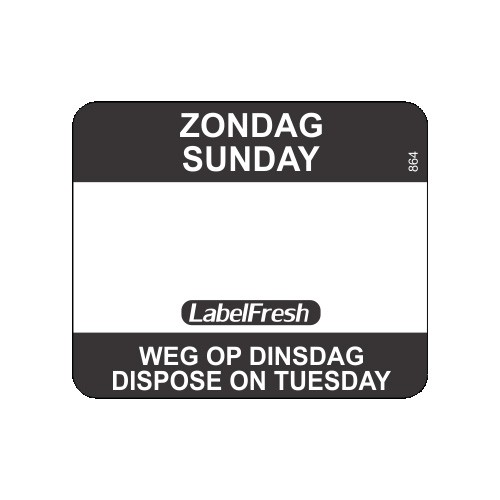 LabelFresh Easy - 500 labels - zondag/sunday - weg op