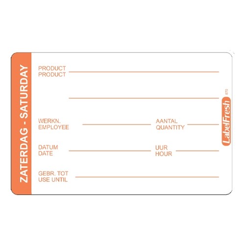LabelFresh Pro - 500 labels - zaterdag/saturday