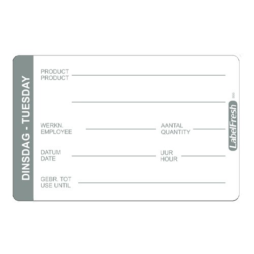 LabelFresh Pro - 500 labels - dinsdag/tuesday