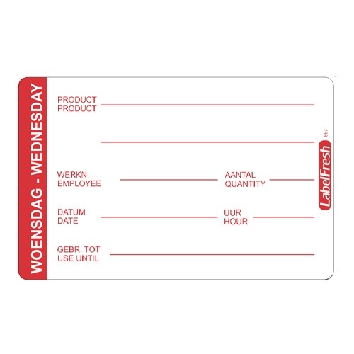 LabelFresh Pro - 500 labels - woensdag/wednesday