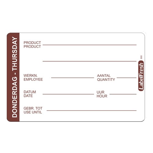 LabelFresh Pro - 500 labels - donderdag/thursday