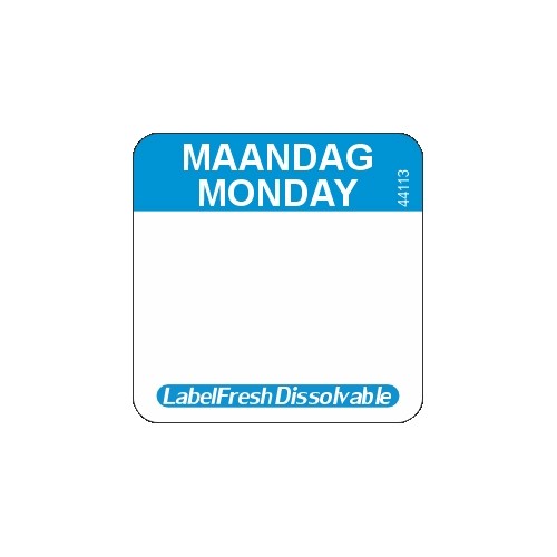 Labelfresh Easy Oplosbaar - 500 labels - maandag/monday