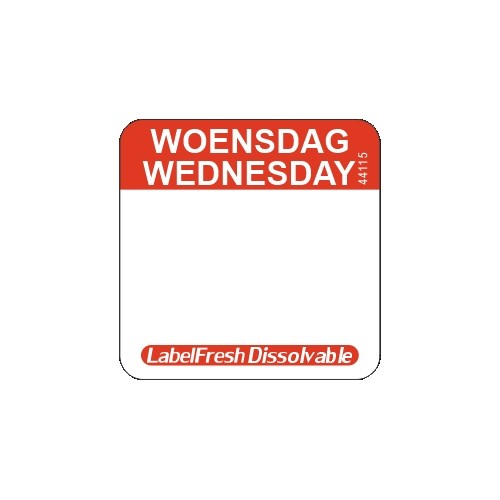 Labelfresh Easy Oplosbaar - 500 labels - woensdag/wednesday