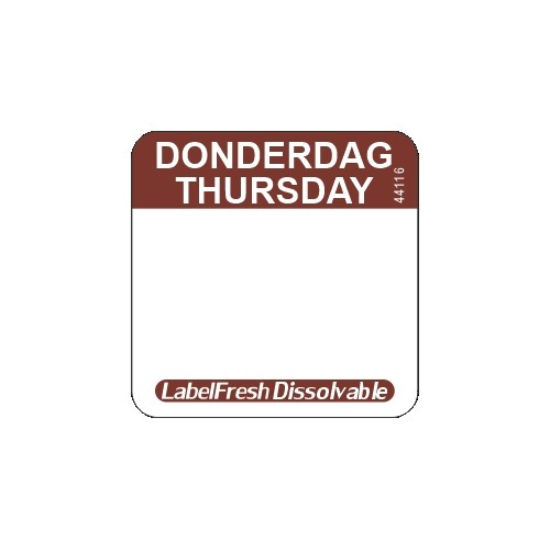 Labelfresh Easy Oplosbaar - 500 labels - donderdag/thursday