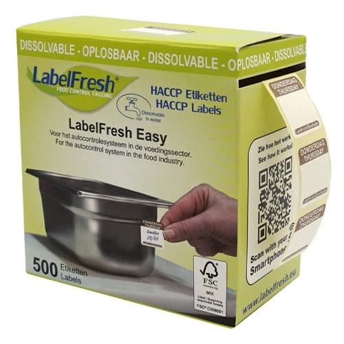 Labelfresh Easy Oplosbaar - 500 labels - donderdag/thursday