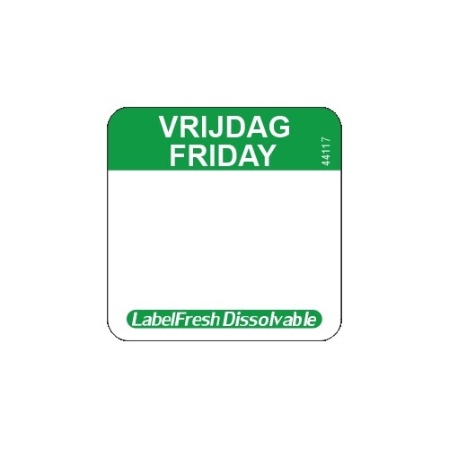 Labelfresh Easy Oplosbaar - 500 labels - vrijdag/Friday