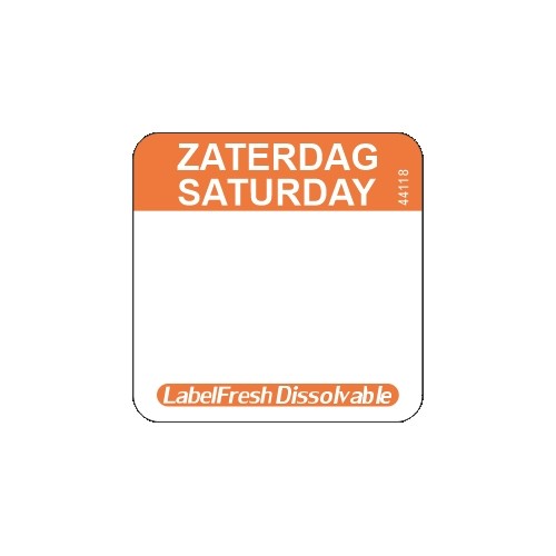 Labelfresh Easy Oplosbaar - 500 labels - zaterdag/saturday