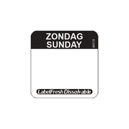 Labelfresh Easy Oplosbaar - 500 labels - zondag/Sunday