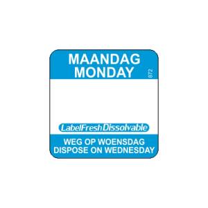 Labelfresh Easy Oplosbaar - 500 labels - maandag/monday -  weg op