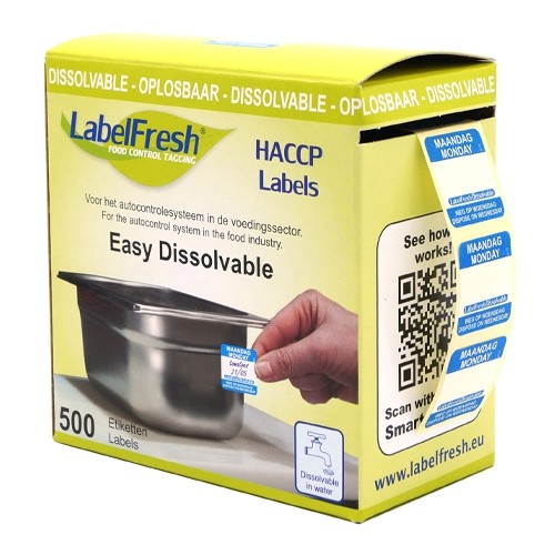 Labelfresh Easy Oplosbaar - 500 labels - maandag/monday -  weg op
