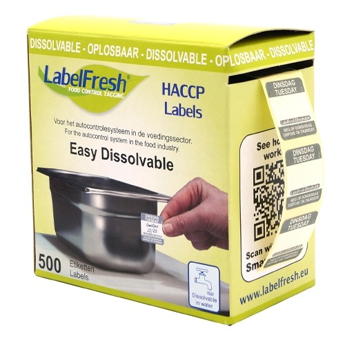 Labelfresh Easy Oplosbaar - 500 labels - dinsdag/tuesday -  weg op