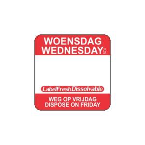 Labelfresh Easy Oplosbaar - 500 labels - woensdag/wednesday -  weg op