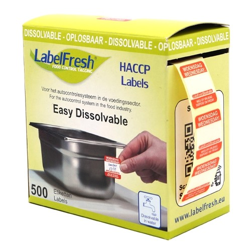 Labelfresh Easy Oplosbaar - 500 labels - woensdag/wednesday -  weg op
