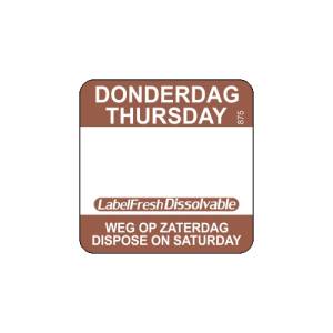 Labelfresh Easy Oplosbaar - 500 labels - donderdag/thursday -  weg op