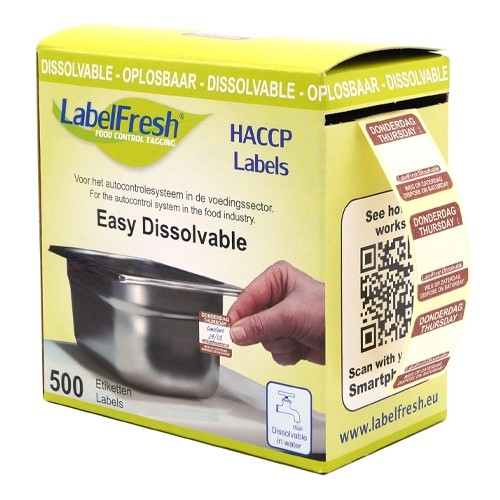 Labelfresh Easy Oplosbaar - 500 labels - donderdag/thursday -  weg op